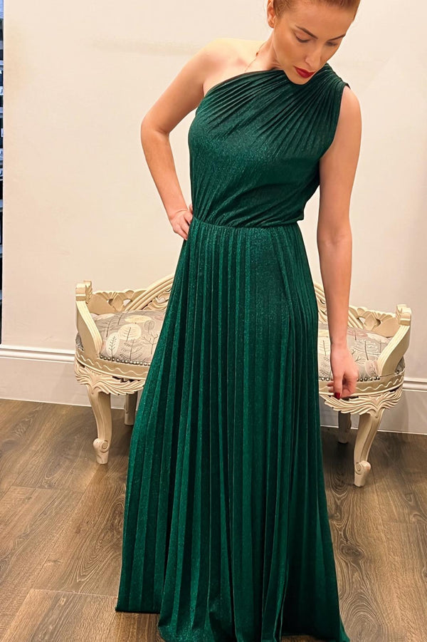 One Shoulder Shimmer Maxi Dress