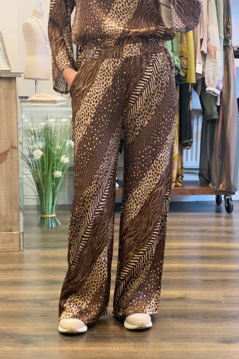 Satin Print Trousers