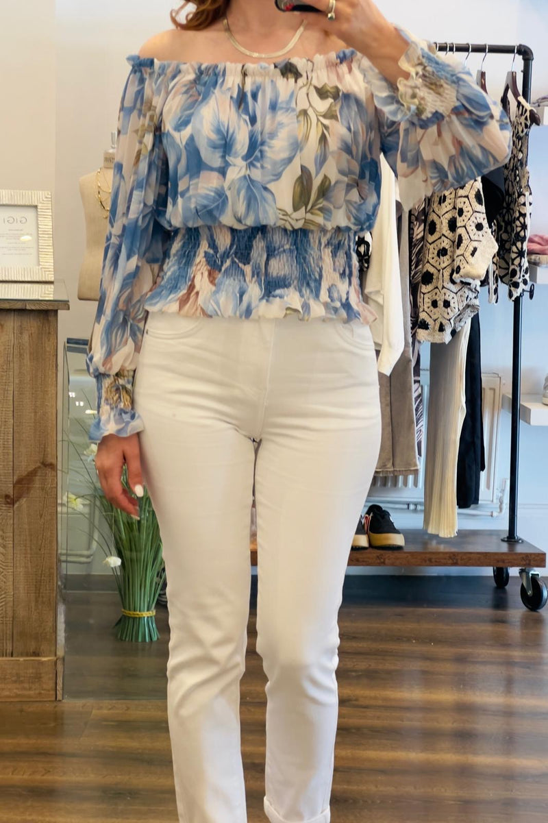 Bardot Floral Top