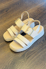 Caprice Leather Strappy Wedges