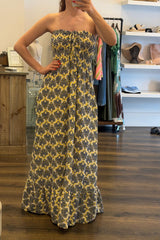 Floral Shirred Bandeau Dress