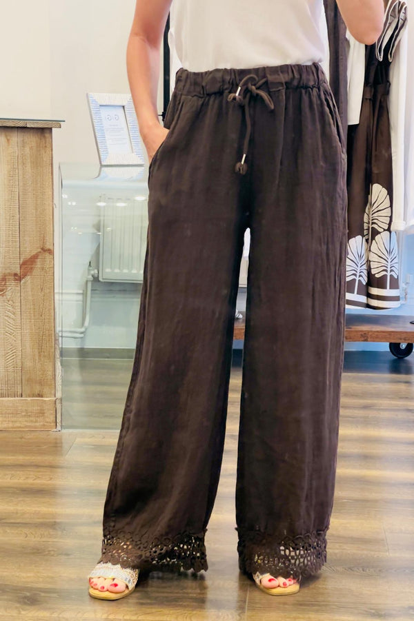 Linen Crochet Trousers