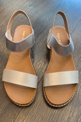 Low Wedge Stretch Strap Sandal
