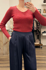 Skinny Lurex Rib Knit