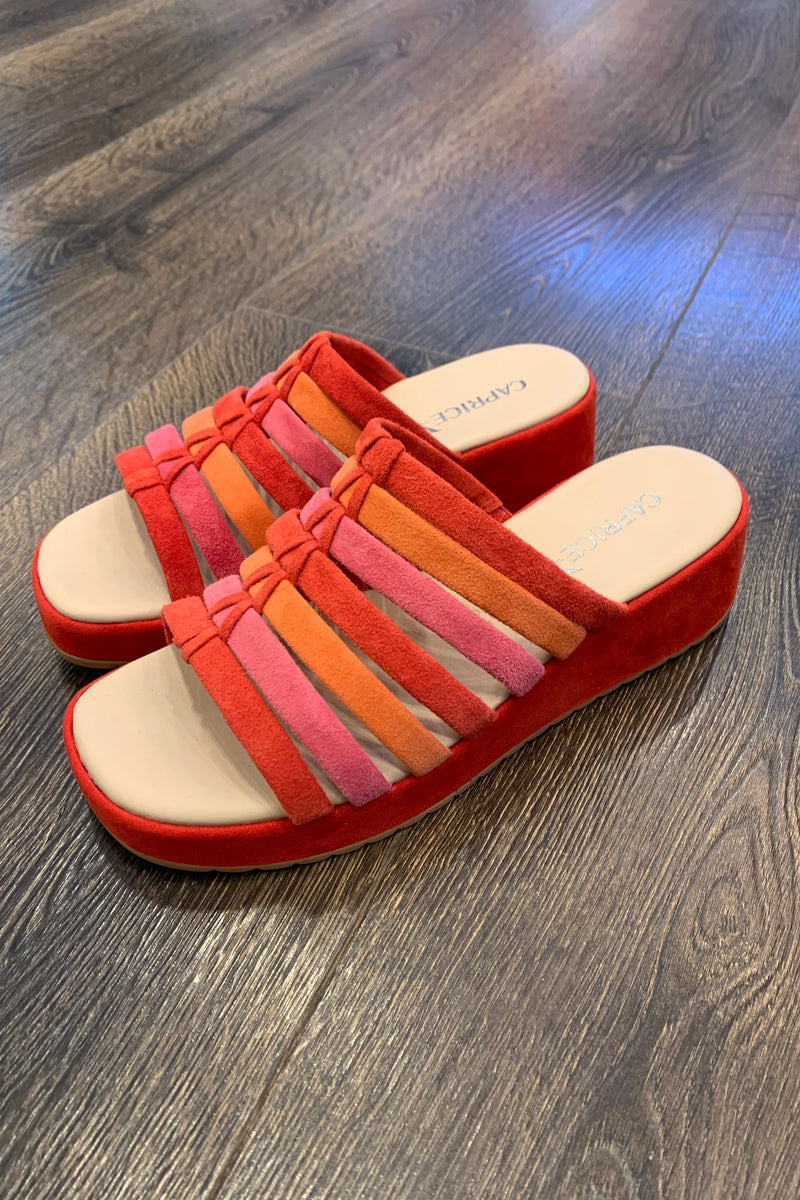 Caprice Strappy Slip On Wedge