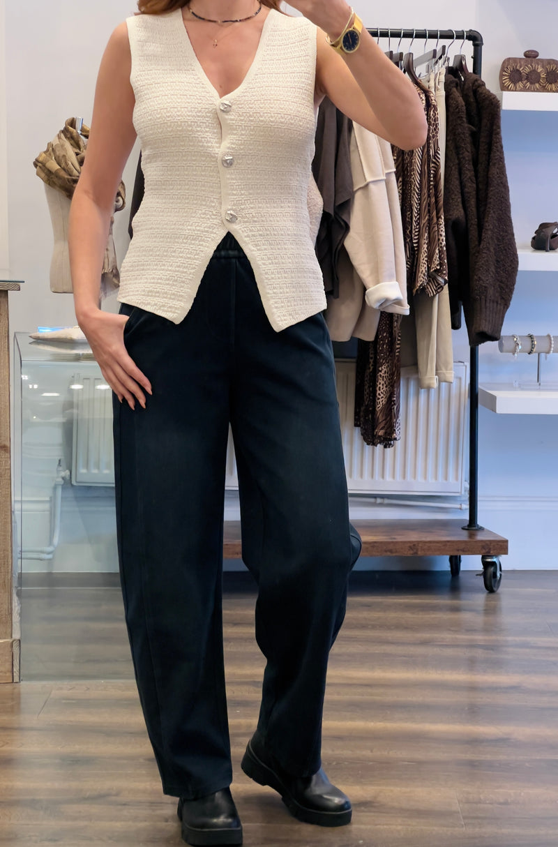 Textured Knit Waistcoat