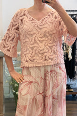 V Neck Crochet Top