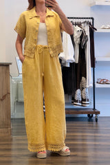 Linen Crochet Trousers