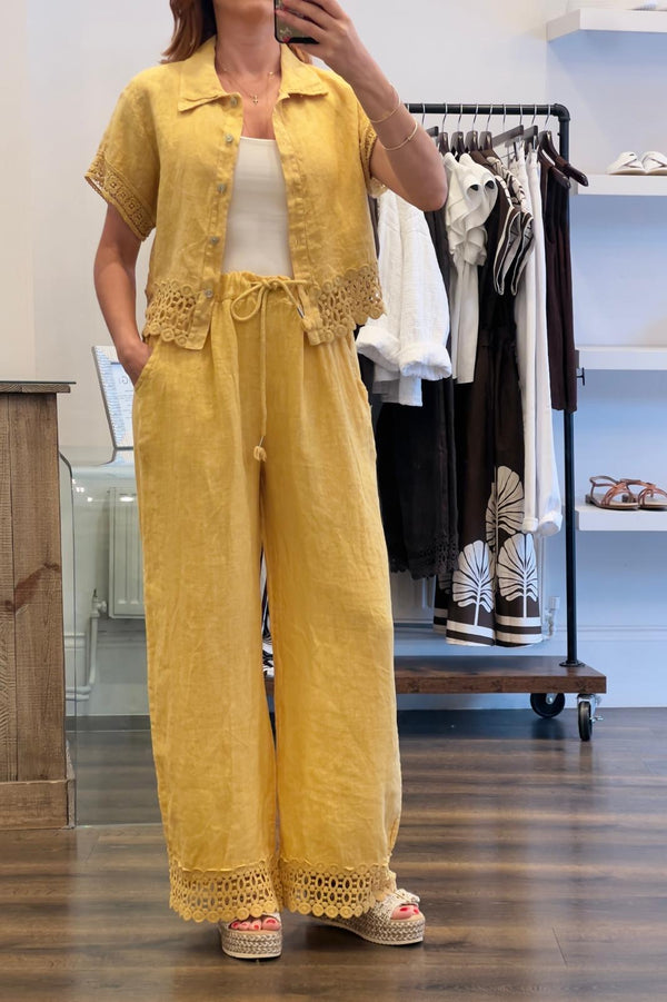 Linen Crochet Trousers