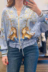 Tiger Satin Bomber Jacket