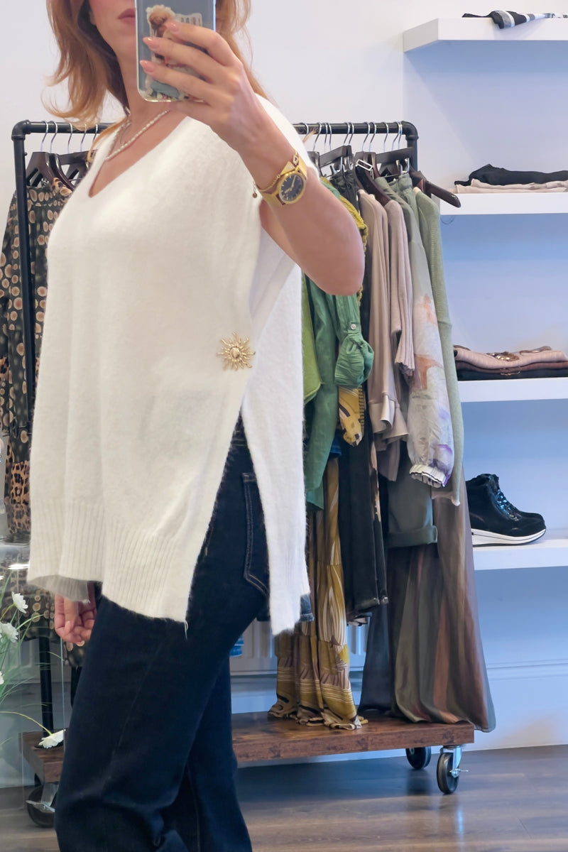 V Neck Poncho Tank Knit