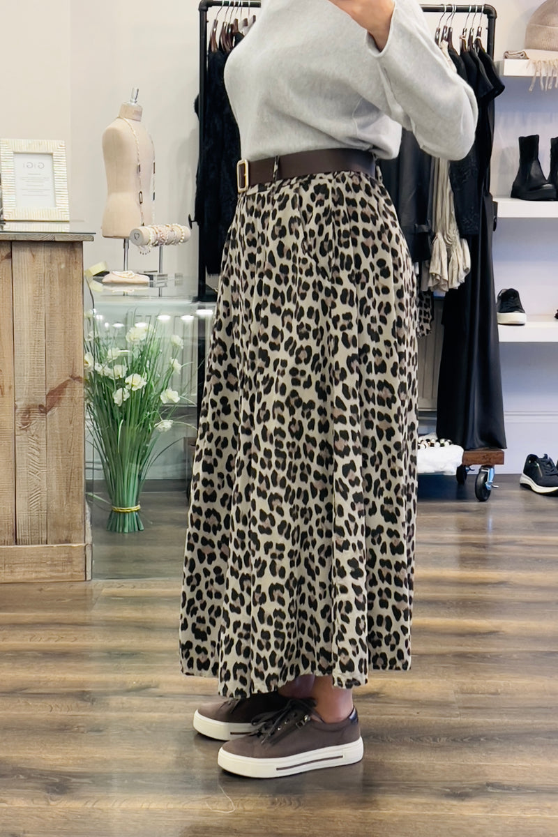 Leopard Corduroy Skirt