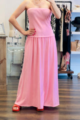 Strapless Cotton Maxi Dress