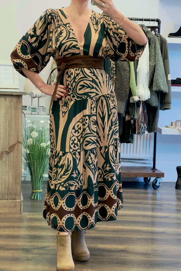 V Neck Sleeve Dress