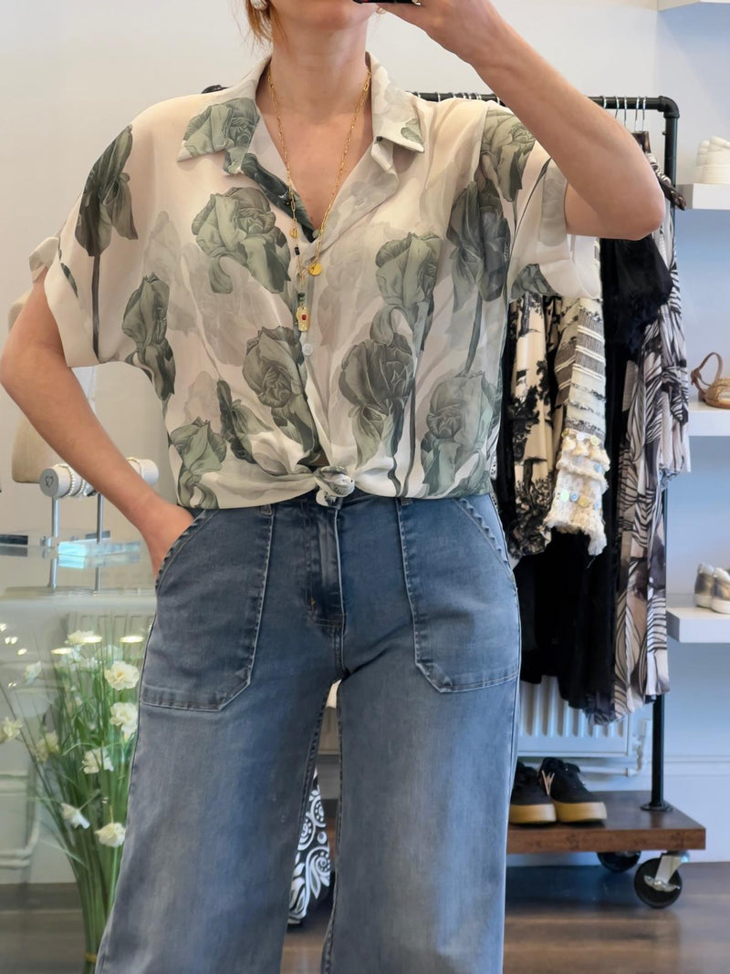 Flower Short-Sleeve  Shirt