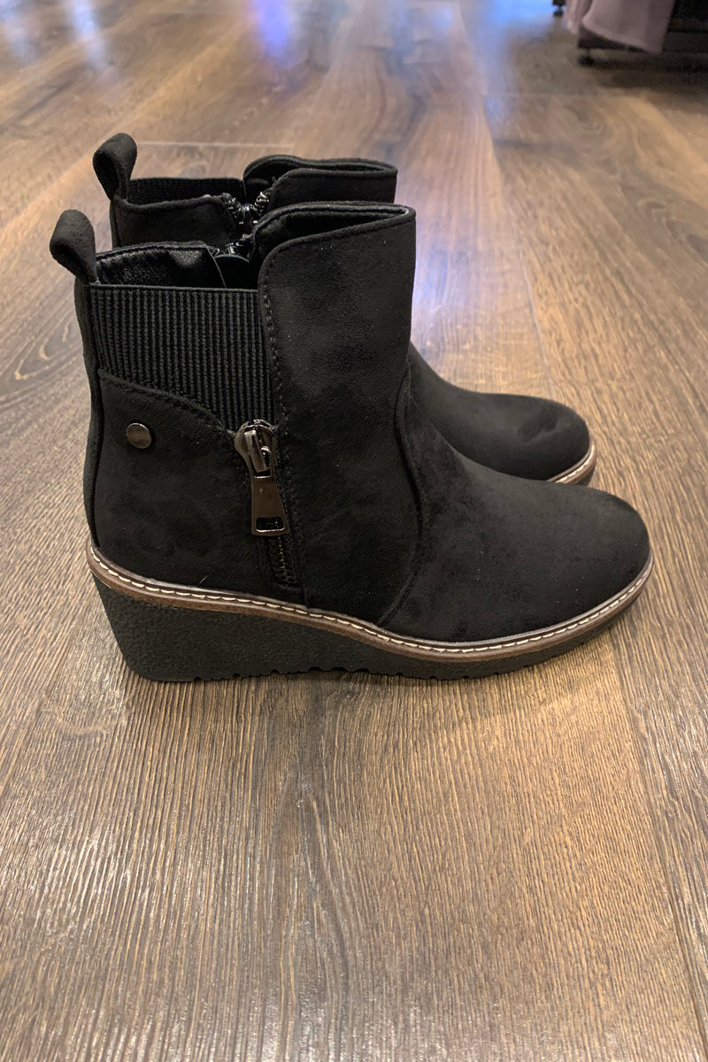 Ankle Zip Wedge Boot