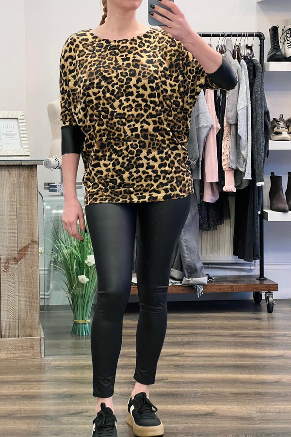 Batwing Leopard Print Top