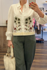Boxy Appliqué Cotton Shirt