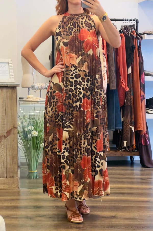 Pleated Lurex Dress