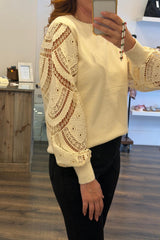 Lace Sleeve Knit