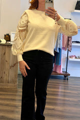 Lace Sleeve Knit