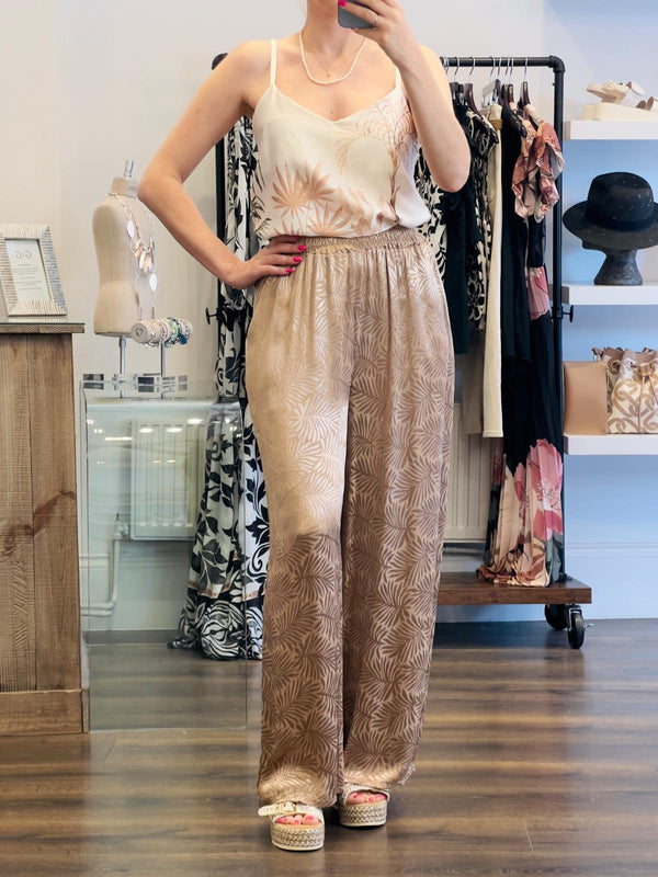 Satin Palm Leaf Trousers