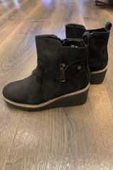 Ankle Zip Wedge Boot