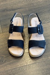 Caprice Buckle Wedge Sandal