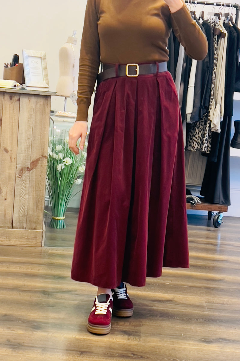 Belt Corduroy Skirt