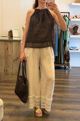 Linen Crochet Trousers