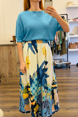 Tropical Print Pocket Skirt