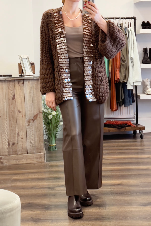 Sequin Trim Cardigan
