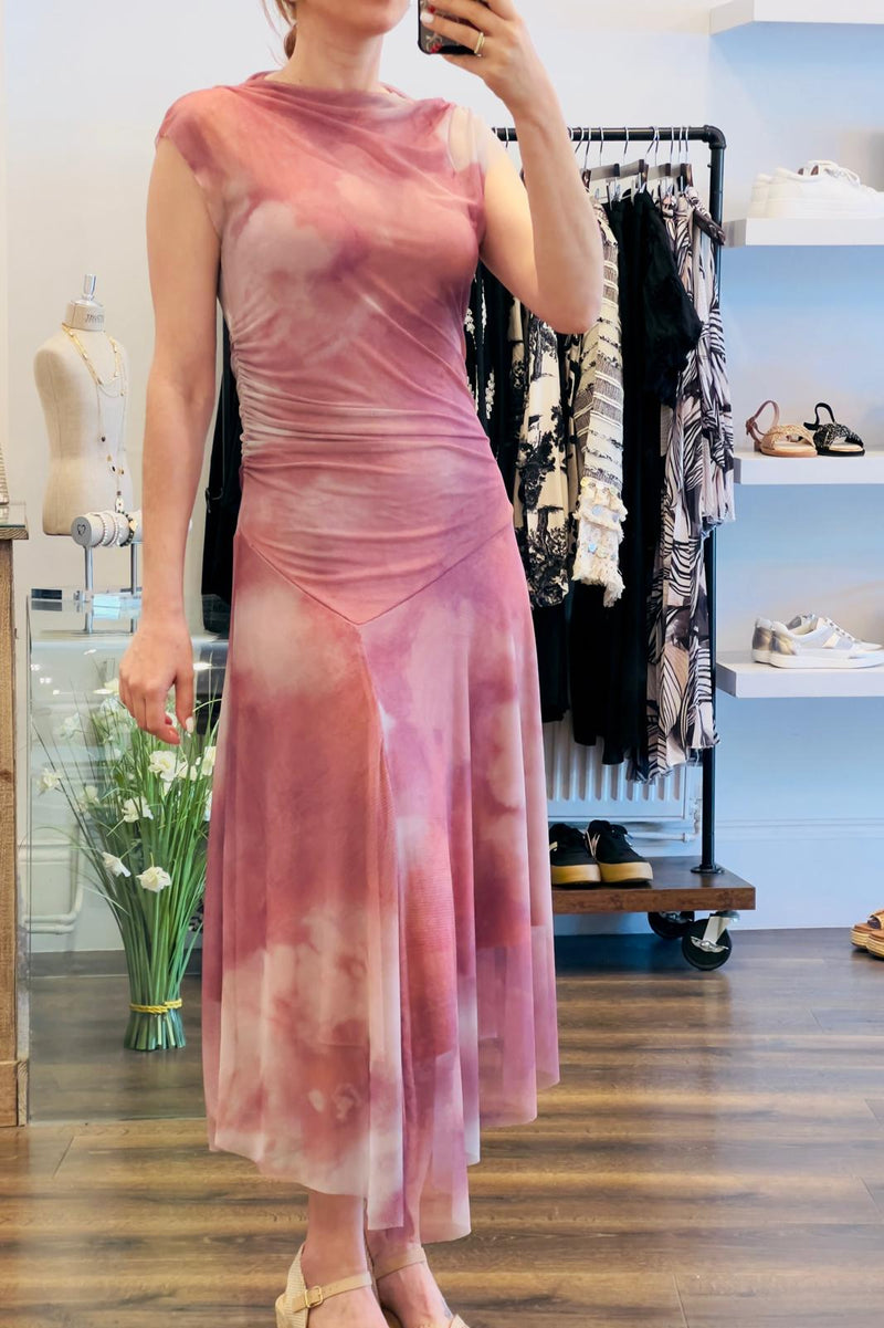 Tye Dye Mesh Midi Dress