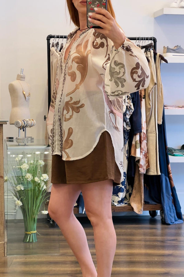 Ballon Sleeve Blouse
