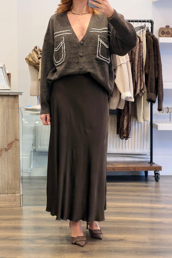 Contrast Trim Cardigan