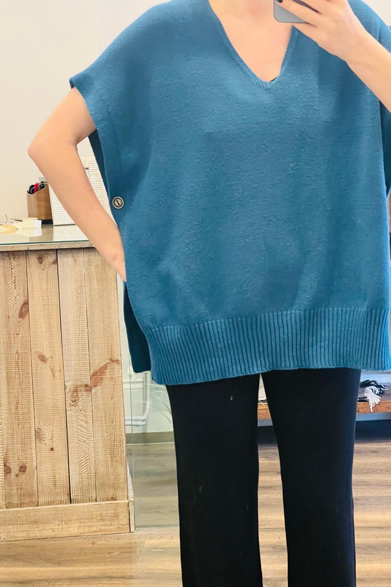 V Neck Poncho Tank Knit