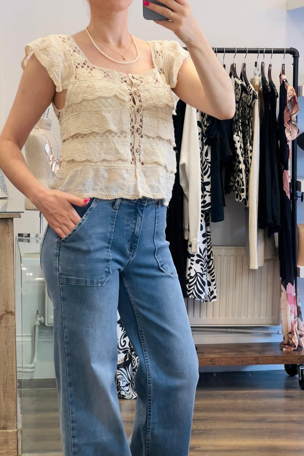 Crochet Layer Button Top
