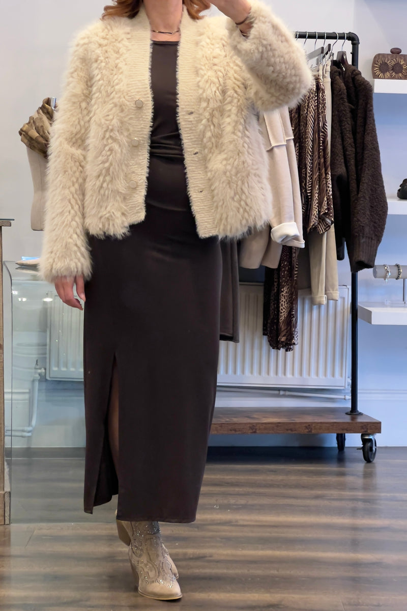 Faux Fur Cardigan