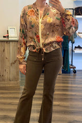 Floral Satin Bomber Jacket