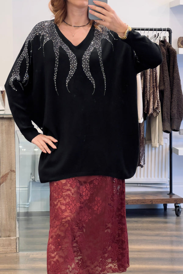 Crystal Embellished Knit