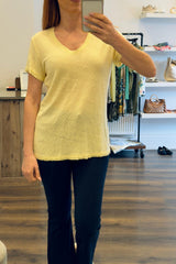 Linen V Neck T Shirt