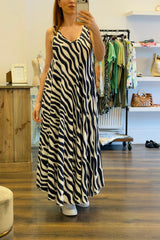Print V-Neck Dress
