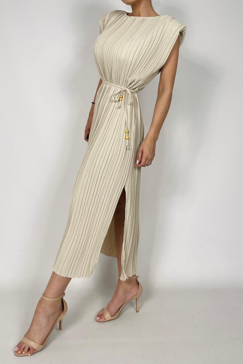 Split Pleated Dress