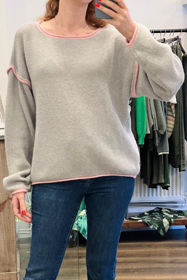 Contrast Trim Knit Jumper