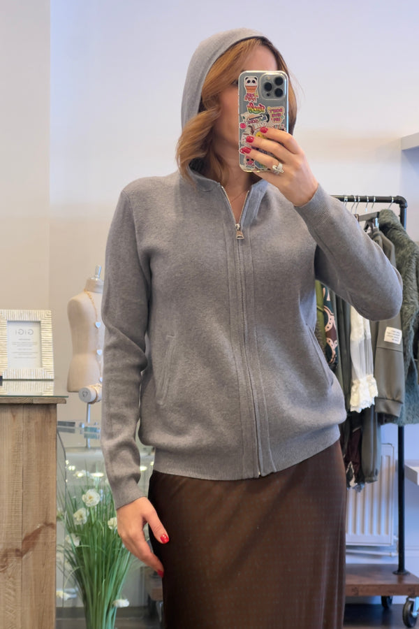 Zip-Up Knitted Hoodie