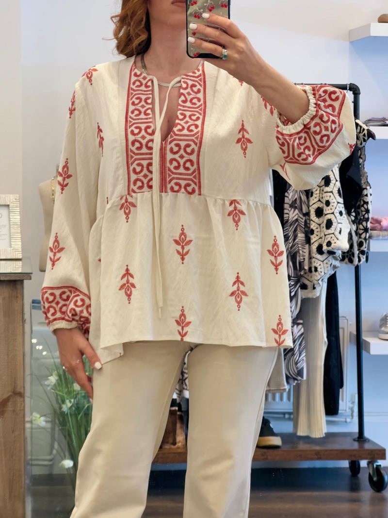 Embroidery Tunic Top