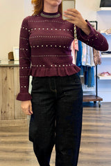 Ruffle Peplum Knit Top