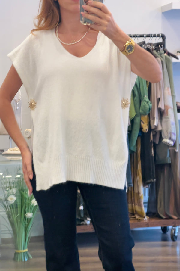 V Neck Poncho Tank Knit