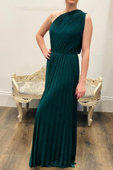 One Shoulder Shimmer Maxi Dress