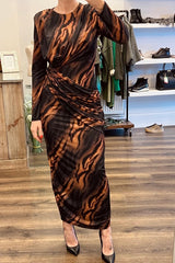 Maxi Drape Print Dress